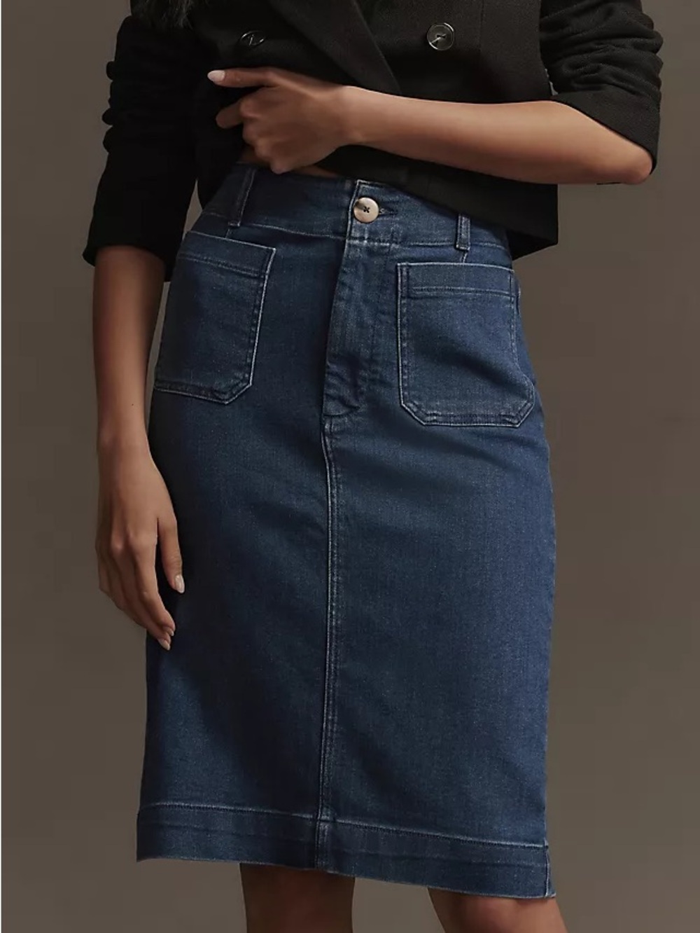 NWOT Anthropologie Maeve Indigo Denim Midi Skirt